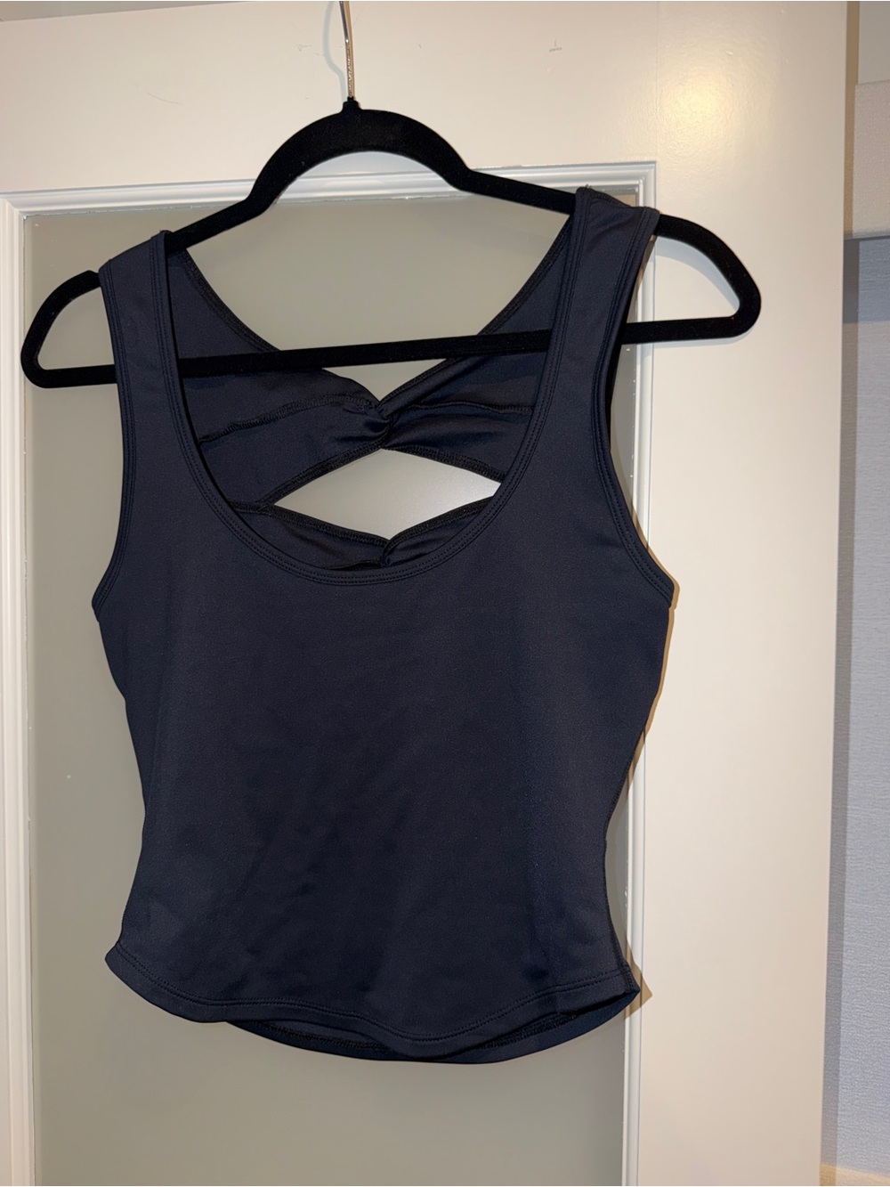 Free People Black Stretch Twist-Back Tank
